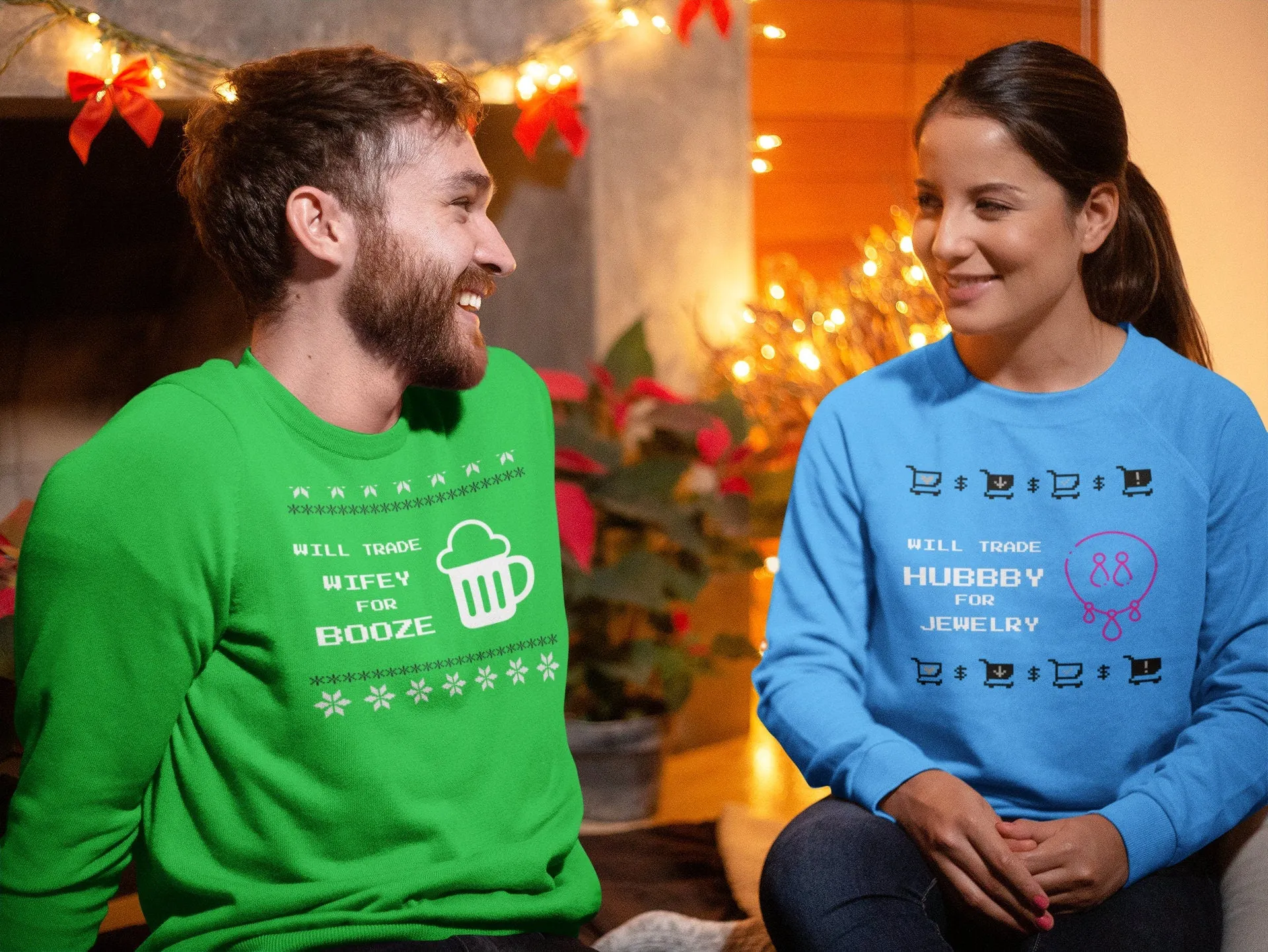 Wife jokes Ugly Sweater Unisex Crewneck Sweatshirt, Gift for Mom/Christmas/Thanksgiving/Birthday/Anniversary/Housewarming/Halloween/Grads