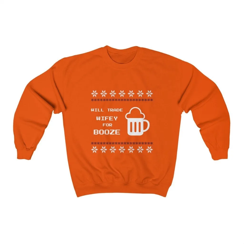 Wife jokes Ugly Sweater Unisex Crewneck Sweatshirt, Gift for Mom/Christmas/Thanksgiving/Birthday/Anniversary/Housewarming/Halloween/Grads