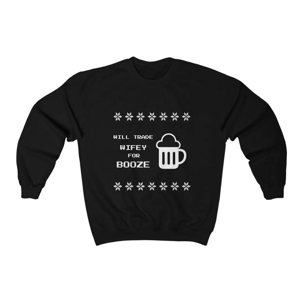Wife jokes Ugly Sweater Unisex Crewneck Sweatshirt, Gift for Mom/Christmas/Thanksgiving/Birthday/Anniversary/Housewarming/Halloween/Grads