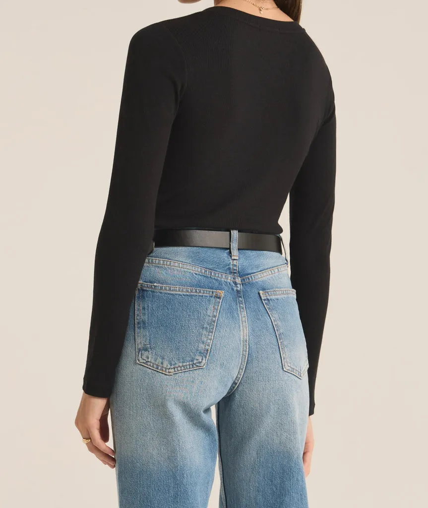 Z Supply Samara Rib Henley Bodysuit
