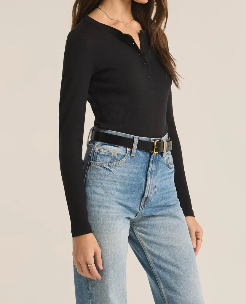 Z Supply Samara Rib Henley Bodysuit